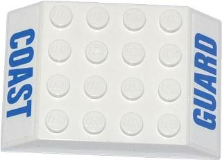 Lego Slope 45 6 x 4 Double with Blue 'COAST' and 'GUARD' Pattern (Stickers) - Set 60015
