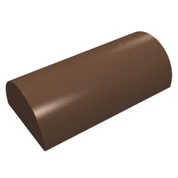 Brick Curved 2 x 4 Double, No Studs, without Groove / Brown