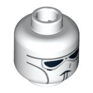 Lego Minifig Head Clone Pilot, Face Mask Print [Blocked Open Stud] / White