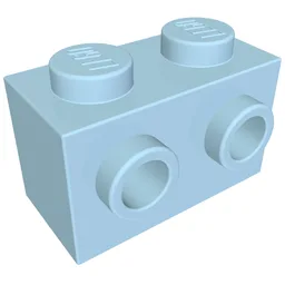 Brick Special 1 x 2 with Studs on 2 Sides / Bright Light Blue