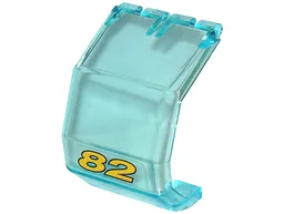 Windscreen 4 x 4 x 4 1/3 Helicopter with Yellow Number 82 Pattern (Sticker) - Set 8210