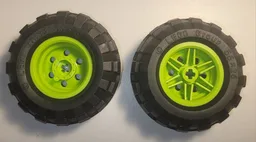 Wheel 30.4mm D. x 20mm with No Pin Holes and Reinforced Rim with Black Tire 56 x 26 Balloon (56145 / 55976) / Lime