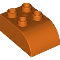 Duplo Brick 2 x 3 with Curved Top / Reddish Orange