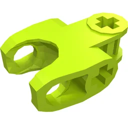 Technic Axle Connector 2 x 3 with Ball Socket, Closed Sides, Squared Ends / Lime