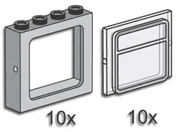 Gray Windows with Clear Panes