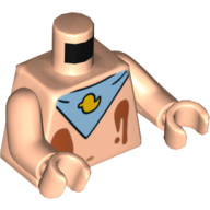 Lego Torso Bare Chest with Belly Button (Navel), Ice Cream Splotches and Blue Bib with Yellow Duck Print, Light Nougat Arms and Hands / Light Nougat