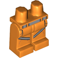 Lego Hips and Orange Legs with SW Dark Brown and Dark Tan Knee Pads Print / Orange