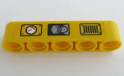 Technic, Liftarm Thick 1 x 5 with Red and White Gauge, Fuel Filler Cap and Black Vent Pattern (Sticker) - Set 42049