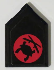 Tile, Modified 2 x 3 Pentagonal with Red Samurai Helmet and Crossed Swords Pattern (Sticker) - Set 70596