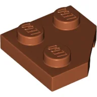 Wedge Plate 2 x 2 Cut Corner / Dark Orange