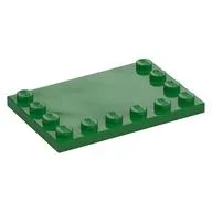 Plate Special 4 x 6, Studs on 3 Edges / Green