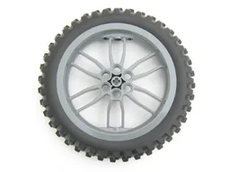 Wheel 75mm D. x 17mm Motorcycle with Black Tire 100.6mm D. Motorcycle (88517 / 11957) / Dark Bluish Gray