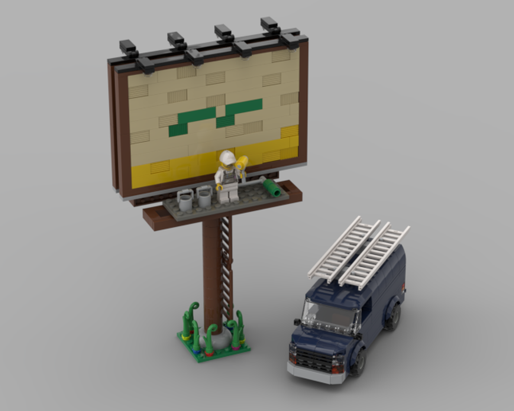 Lego Billboard and Painters Van Set
