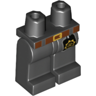 Lego Hips and Black Legs with Dark Brown Belt and Gold Buckle and Badge Print / Black