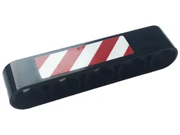 Technic, Liftarm Thick 1 x 5 with Red and White Danger Stripes Pattern Side B (Sticker) - Set 42108