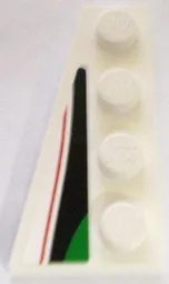 Wedge, Plate 4 x 2 Left with Red, Black and Small Green Pattern (Sticker) - Set 8898