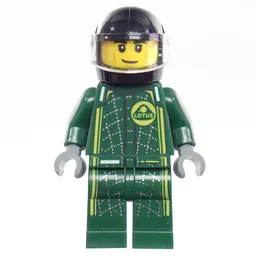 Race Driver, Dark Green Lotus Racing Suit, Black Helmet