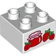 Duplo Brick 2 x 2 with Strawberries and Jam Jar Print