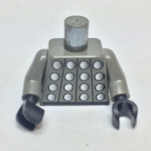 Lego Torso Soccer Goalie Studded Armor / '1' on Back Print, Dark Gray Arms, Black Hands / Dark Gray