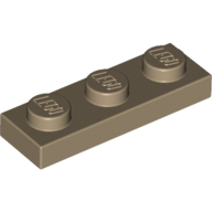 Lego Plate 1 x 3 / Dark Tan