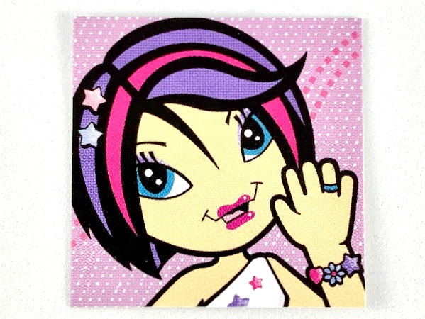Lego Clikits Insert 4 x 4 with 'Star' Waving with Pink Background Print