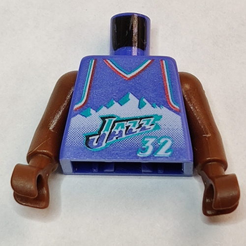 Lego Torso Basketball Jersey, Utah Jazz '32' Print, Long One Piece Arms Brown (NBA) / Violet