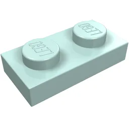Plate 1 x 2 / Aqua