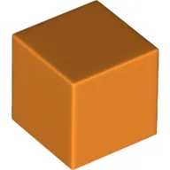 Minifig Head Special, Cube [Plain] / Orange