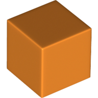 Lego Minifig Head Special, Cube [Plain] / Orange