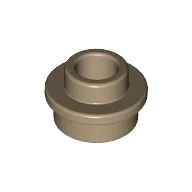 Plate Round 1 x 1 with Open Stud / Dark Tan