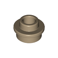 Lego Plate Round 1 x 1 with Open Stud / Dark Tan