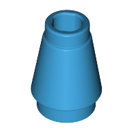 Lego Cone 1 x 1 [Top Groove] / Dark Azure