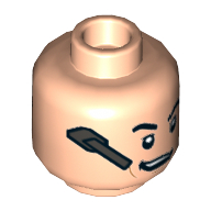 Lego Minifig Head Agent Coulson, Eyebrows, Cheek Lines, Headset and Crooked Smile / Sunglasses Print