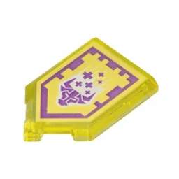 Tile Special 2 x 3 Pentagonal with Nexo Power Shield Print - Raging Rally / Trans-Yellow