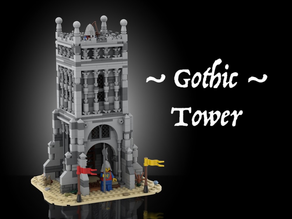 Lego Gothic Tower - Medieval Village Diorama