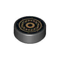 Tile Round 1 x 1 with Speaker Grille Print