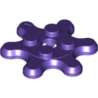 Lego Plate Special 2 x 2 Splat Gear, 6 Teeth / Dark Purple