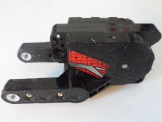 Lego Pullback Motor 10 x 5 x 4 Motorcycle (Motor 8) with Gray and Red Pattern on Both Sides (Stickers) - Set 8354
