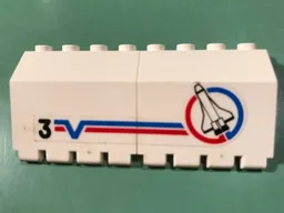Stickered Assembly 8 x 2 x 3 1/3 with Shuttle and Number 3 Pattern Model Left Side (Sticker) - Set 6544
