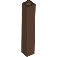 Lego Brick 1 x 1 x 5 with Blocked Open or Hollow Stud / Brown