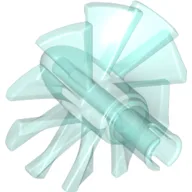 Jet Engine Fan with 10 Blades and Technic Pin / Trans-Light Blue