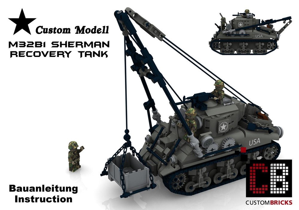 Lego Custom WW2 M32B1 Sherman Recovery Tank