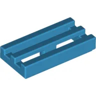 Tile Special 1 x 2 Grille with Bottom Groove / Dark Azure