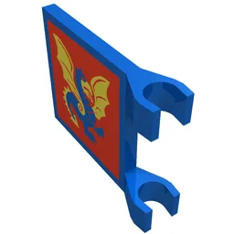 Flag 2 x 2 Square with Red Square and Yellow / Blue Dragon Print