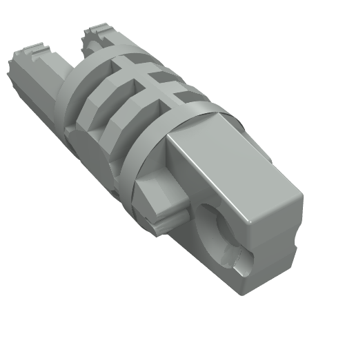 Lego Hinge Cylinder 1 x 3 Locking with 1 Finger and 2 Fingers On Ends, without Hole, 9 Teeth / Light Gray