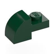 Lego Brick Curved 1 x 2 x 1 with Curved Top / Dark Green