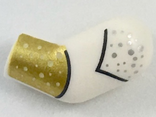 Lego Arm, Left with Silver Dots and Gold Cuff Pattern