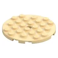 Plate Round 6 x 6 with Hole / Tan
