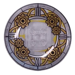 Dish 6 x 6 Inverted (Radar) with Clock, Light Bluish Grey Beams, Gold Gears Print