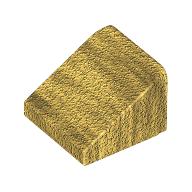Lego Brick Sloped 30° 1 x 1 x 2/3 (Cheese Slope) / Pearl Gold